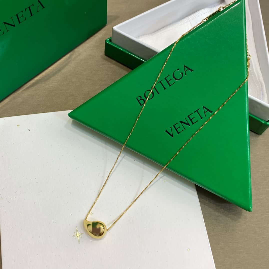 Bottega Veneta Gold Teardrop Pendant Necklace